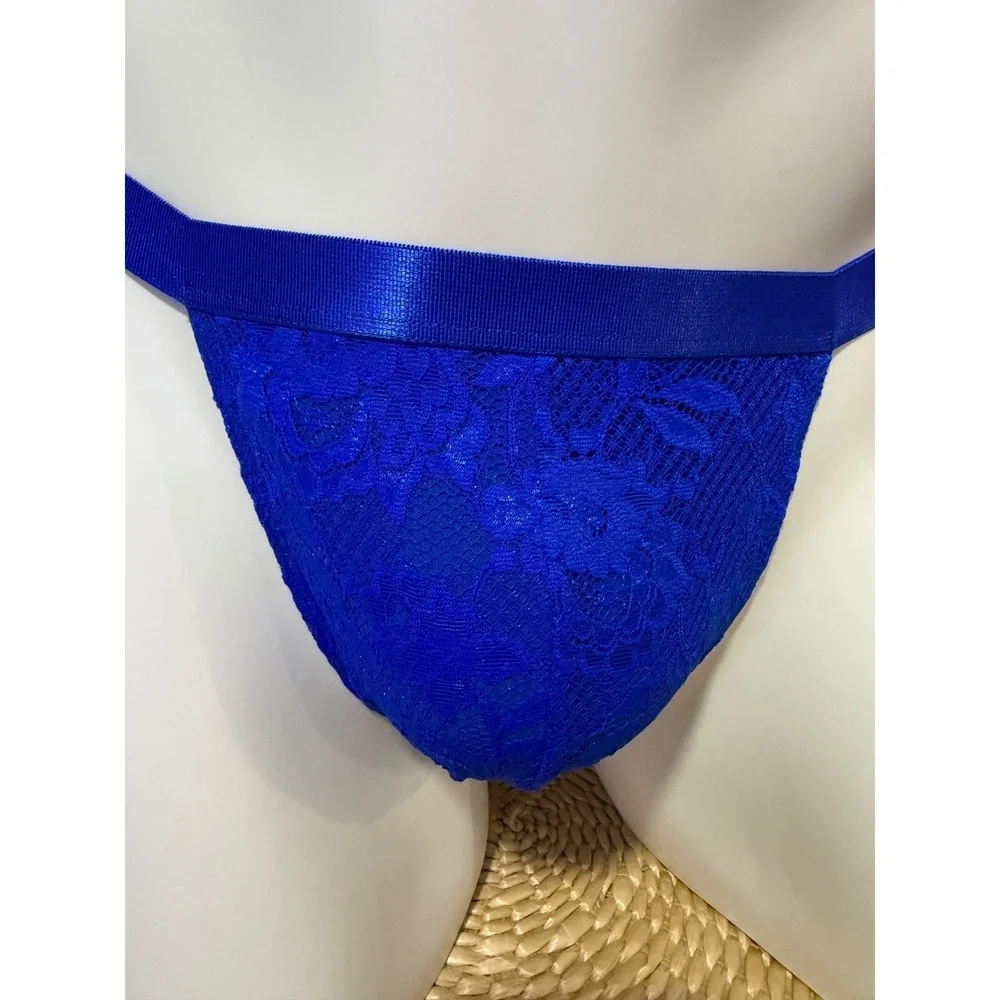 Cosabella Never Say Never Men's Lace‎ Thong Brief Cobalto  Size M